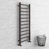 Brooklyn Black Nickel 1200 x 500mm Straight Heated Towel Rail -By Bathroom Store 125BNTR np
