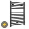 E-Cube Electric Only Heated Towel Rail - W500mm x H690mm - Anthracite Grey -By Bathroom Store 388138 p