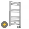 E-Diamond Electric Only Heated Towel Rail w. Digital Thermostat - W400mm x H720mm - Chrome - Straight -By Bathroom Store 388533 p