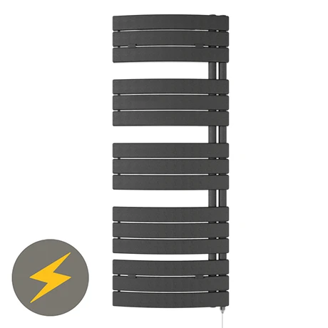 E-Delta Electric Only Heated Towel Rail - W550mm x H1380mm - Anthracite 3 E-Delta Electric Only Heated Towel Rail - W550mm x H1380mm - Anthracite