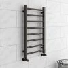 Brooklyn Black Nickel 800 x 500mm Straight Heated Towel Rail -By Bathroom Store 805BNTR p1