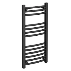 Diamond Curved Heated Towel Rail - W400 x H800mm - Anthracite