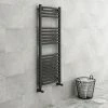 Diamond Curved Heated Towel Rail - W500 x H1200mm - Anthracite