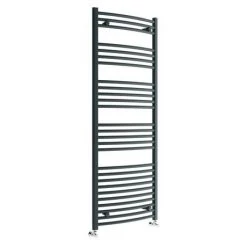Diamond Curved Heated Towel Rail - W600 x H1600mm - Anthracite -By Bathroom Store ACT6X1600 d3 460