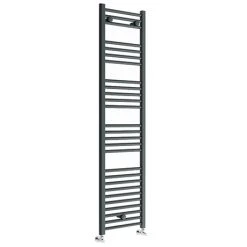 Diamond Heated Towel Rail - 400mm x 1600mm - Anthracite - Straight