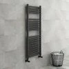 Diamond Heated Towel Rail - W500 x H1200mm - Anthracite -By Bathroom Store AFT5X1200 n p