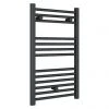 Diamond Heated Towel Rail - W500 x H800mm - Anthracite - Straight -By Bathroom Store ATR580 p