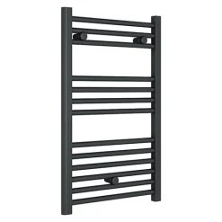 Diamond Heated Towel Rail - W500 x H800mm - Anthracite - Straight