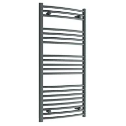 Diamond Curved Heated Towel Rail - W600 x H1200mm - Anthracite