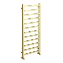 Arezzo Cube Brushed Brass 1200 x 500 Heated Towel Rail -By Bathroom Store AZ125BBSQ d2 460