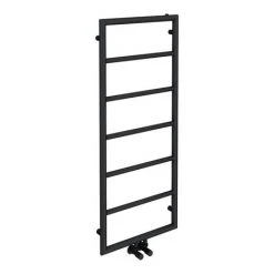 Arezzo Matt Black 1200 x 500 Ladder Heated Towel Rail -By Bathroom Store AZ12MB d4 460