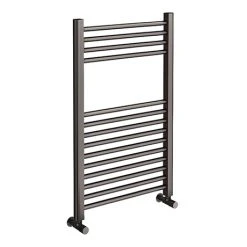 Brooklyn 800 x 500mm Satin Gunmetal Grey Straight Heated Towel Rail