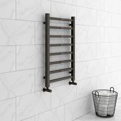 Brooklyn Square 800 x 500mm Black Nickel Heated Towel Rail