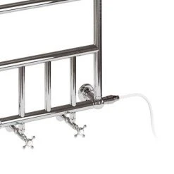 Burlington Chaplin Traditional Radiator (inc. Valves + Electric Heating Kit) -By Bathroom Store Burlington Chaplin Chrome Traditional Radiator Inc Valves d1 460