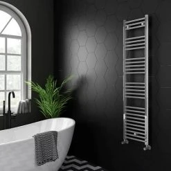 Diamond 500 x 1600mm Straight Heated Towel Rail (incl. Valves + Electric Heating Kit) -By Bathroom Store COL005 EHK d3 460