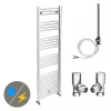 Diamond 500 x 1600mm Straight Heated Towel Rail (incl. Valves + Electric Heating Kit) -By Bathroom Store COL005 EHK prod1