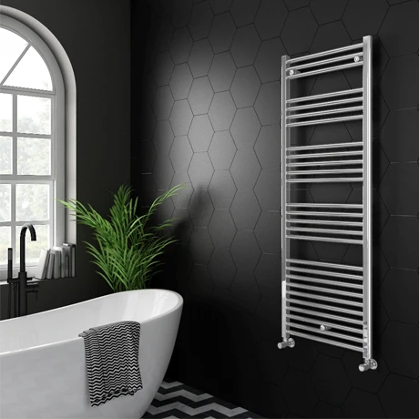 Diamond Heated Towel Rail - 600mm x 1600mm - Chrome - Straight 3 Diamond Heated Towel Rail - 600mm x 1600mm - Chrome - Straight