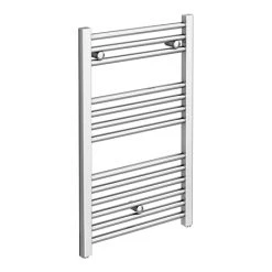 Diamond Heated Towel Rail - W500 x H800mm - Chrome - Straight
