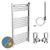 Diamond 500 x 1000mm Straight Heated Towel Rail (incl. Valves + Electric Heating Kit) 1 Diamond 500 x 1000mm Straight Heated Towel Rail (incl. Valves + Electric Heating Kit) -By Bathroom Store COL015 EHK n p