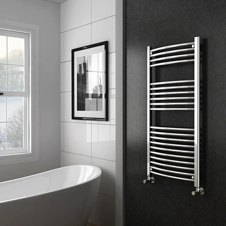 Diamond Curved Heated Towel Rail - 600mm x 1200mm - Chrome 3 Diamond Curved Heated Towel Rail - 600mm x 1200mm - Chrome