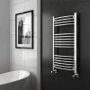 Diamond Curved Heated Towel Rail - W600 x H1000mm - Chrome -By Bathroom Store COL024 P