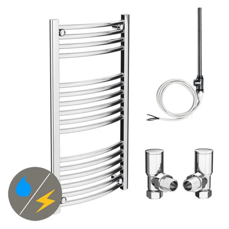 Diamond 500 x 1000mm Curved Heated Towel Rail (incl. Valves + Electric Heating Kit) 3 Diamond 500 x 1000mm Curved Heated Towel Rail (incl. Valves + Electric Heating Kit)
