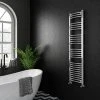 Diamond Curved Heated Towel Rail - W400 x H1600mm - Chrome