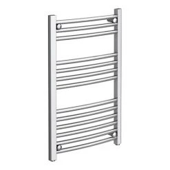Diamond Curved Heated Towel Rail - W500 x H800mm - Chrome