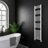 Diamond Heated Towel Rail - W400 x H1600mm - White - Straight -By Bathroom Store COL034 n p