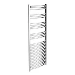 Diamond Curved Heated Towel Rail - W600 x H1800mm - Chrome