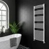 Diamond Curved Heated Towel Rail - W600 x H1600mm - White