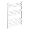 Diamond Curved Heated Towel Rail - W600 x H800mm - White -By Bathroom Store COL045 n p