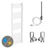 Diamond White 500 x 1600mm Straight Heated Towel Rail (incl. Valves + Electric Heating Kit) -By Bathroom Store COL047 EHK p