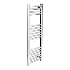 Diamond Heated Towel Rail - W300 x H1000mm - Chrome - Straight
