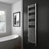 Diamond Curved Heated Towel Rail - W500 x H1800mm - Chrome -By Bathroom Store COL050 n p