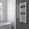 Diamond Curved Heated Towel Rail - W500 x H1200mm - White -By Bathroom Store COL051 N P