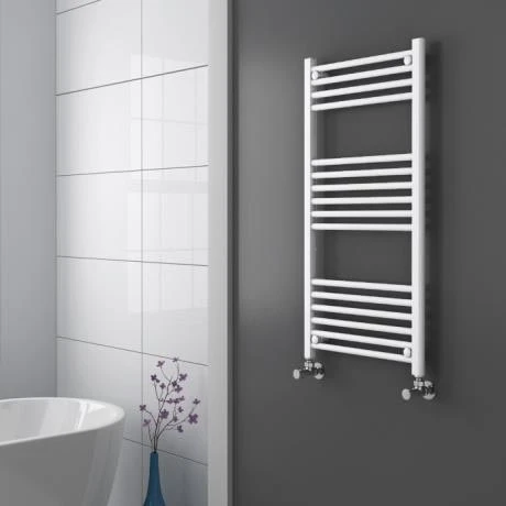 Diamond Heated Towel Rail - W500 x H1000mm - White - Straight 4 Diamond Heated Towel Rail - W500 x H1000mm - White - Straight - Image 2