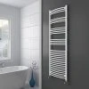 Diamond Curved Heated Towel Rail - W600 x H1800mm - White -By Bathroom Store COL056 n p