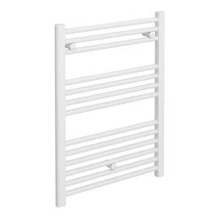 Diamond Heated Towel Rail - W600 x H800mm - White - Straight