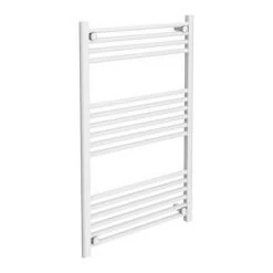 Diamond Heated Towel Rail - W600 x H1000mm - White - Straight