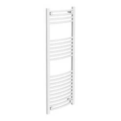 Diamond Curved Heated Towel Rail - W400 x H1200mm - White