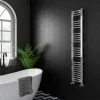 Diamond Curved Heated Towel Rail - W300 x H1600mm - Chrome