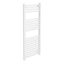 Diamond Heated Towel Rail - W400 x H1200mm - White - Straight