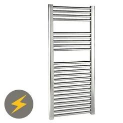 Reina Diva H1000 x W400mm Chrome Flat Electric Towel Rail