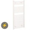 Reina Diva H1200 x W300mm White Flat Electric Towel Rail -By Bathroom Store ES308WF P