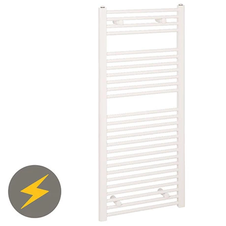 Reina Diva H800 x W400mm White Flat Electric Towel Rail 3 Reina Diva H800 x W400mm White Flat Electric Towel Rail