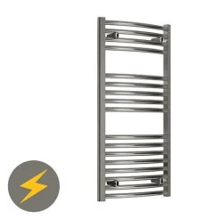 Reina Diva H800 x W750mm Chrome Curved Electric Towel Rail