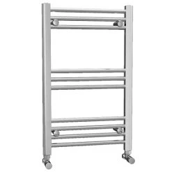 York Flat Heated Towel Rail - W600 x H800mm - Chrome