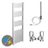 Cube 500 x 1420mm Heated Towel Rail (incl. Valves + Electric Heating Kit) -By Bathroom Store KUB516C EHK p