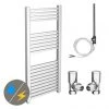 Cube 600 x 1100mm Heated Towel Rail (incl. Valves + Electric Heating Kit) -By Bathroom Store KUB612C EHK p